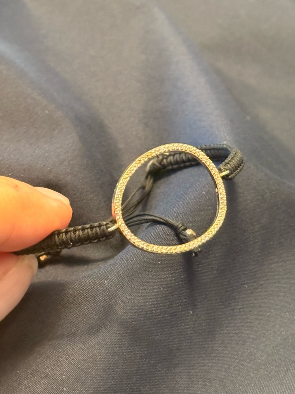 Tai - Gold Pave Circle Macrame Bracelet - Women Jewelry